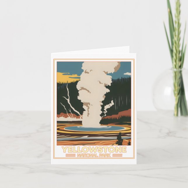 Tarjeta Pegatina del Parque Nacional Yellowstone (Anverso)