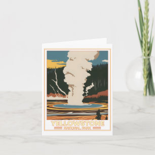 Tarjeta Pegatina del Parque Nacional Yellowstone