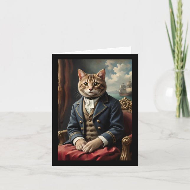 Tarjeta Pegatina Marítimo Meow (Anverso)