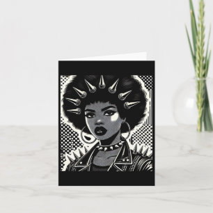 Tarjeta Pegatina Negra Y Blanca De Ilustracion Afro-punk