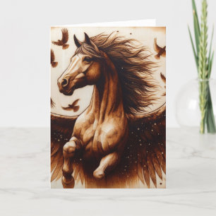 Tarjeta Pegaus Sepia con pájaros