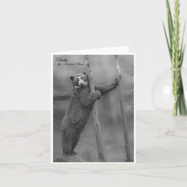 Tarjeta Pegue una actitud - Bubu, B&W Notecard (Anverso)