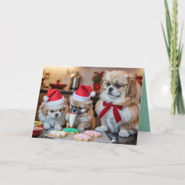 Tarjeta Pekingese Christmas Cookie Card