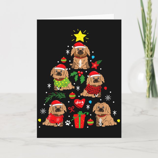 Tarjeta Pekingese Christmas Tree Ornament Funny Dog Gift  (Anverso)