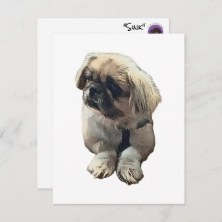 Tarjeta Pekingese en blanco con "Sink"