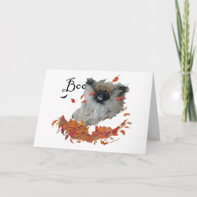 Tarjeta Pekingese Halloween (Anverso)