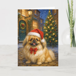 Tarjeta Pekingese Holiday  Card
