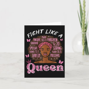 Tarjeta Pelea contra el cáncer de mama como la Reina Afro