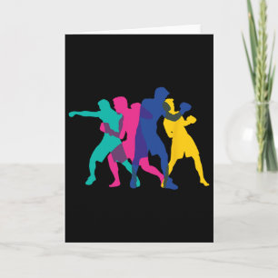 Tarjeta Pelea de boxeo Mma Kickboxing Luchador Boxeador Kn