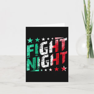 Tarjeta Pelea por el Boxeo Nocturno Mma Fan Tema