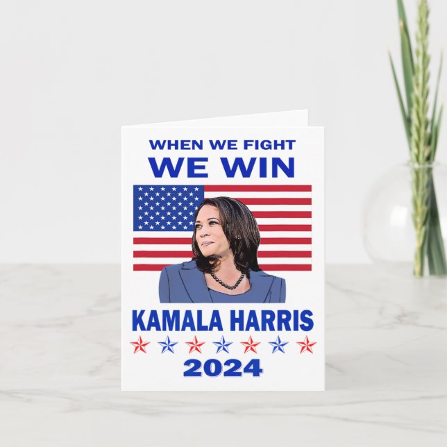 Tarjeta Peleamos Ganamos - Kamala Harris 2024 (Anverso)