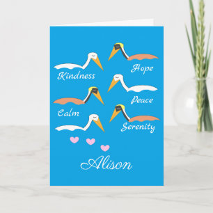 Tarjeta Pelícanos en meditación: Blue-green Blank