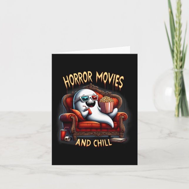 Tarjeta Películas De Horror Y Chill Spooky Halloween Ghost (Anverso)