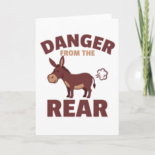 Tarjeta Peligro por Detrás Humor de Burro Divertido