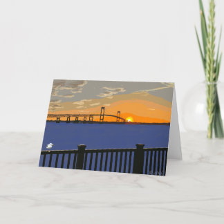 Tarjeta Pell Bridge al atardecer