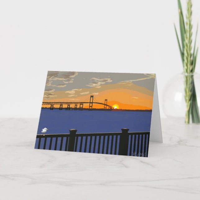 Tarjeta Pell Bridge al atardecer (Anverso)