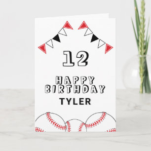 Tarjeta Pelota de béisbol y banderas Deportes Cumpleaños d