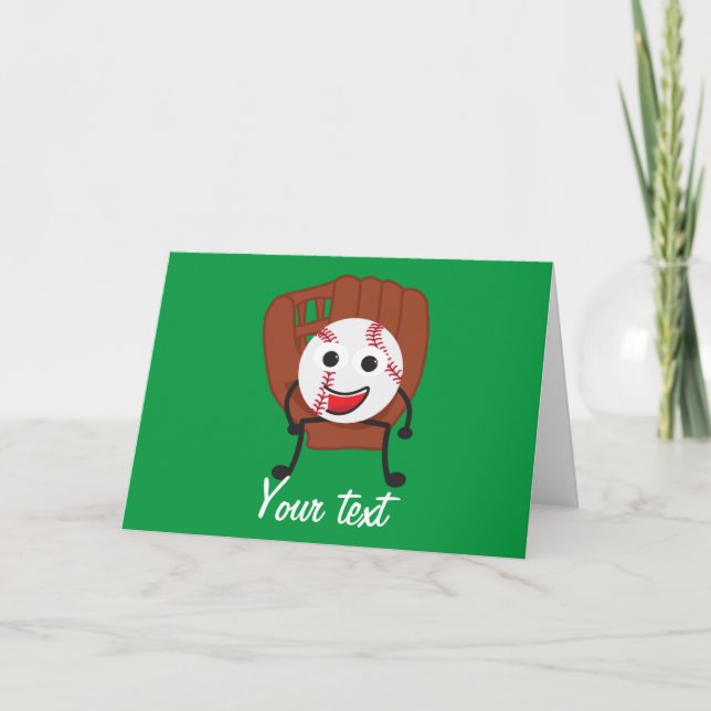Tarjeta Pelota de béisbol y guante Personalizado (Anverso)