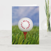 Pelota de Golf de Jubilación en un Tee Rojo