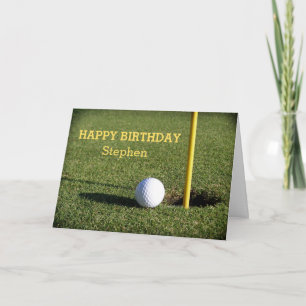 Tarjeta Pelota de golf en el personalizado verde del