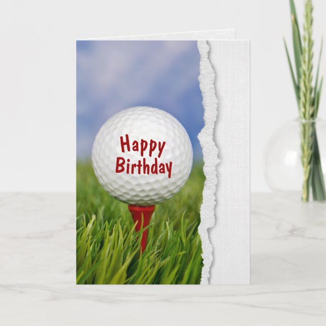 Tarjeta pelota de golf en juego para cumpleaños (Anverso)