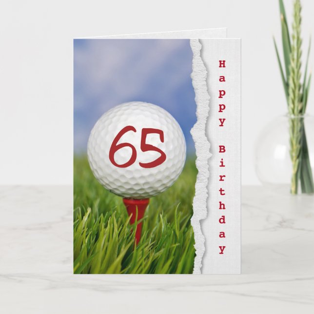 Tarjeta pelota de golf en la camiseta para el 65.o (Anverso)