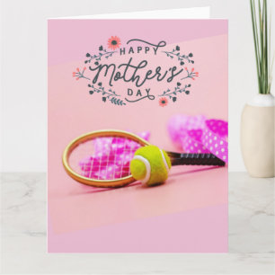 Tarjeta Pelota de tenis sobre rosa para el Día de la Madre