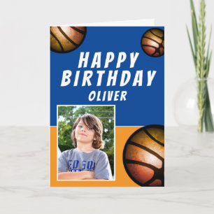 Tarjeta Pelotas de Baloncesto Deportes Niños Feliz Cumplea