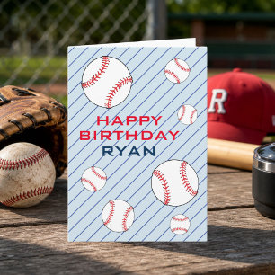 Tarjeta Pelotas de béisbol Cumpleaños Feliz Niños Personal