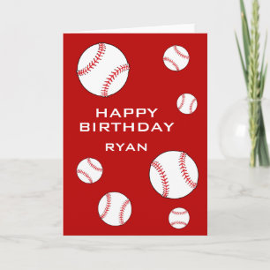 Tarjeta Pelotas de Béisbol Feliz Cumpleaños Niños Personal