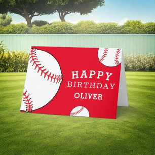 Tarjeta Pelotas de Béisbol Rojas Deportes Feliz Cumpleaños