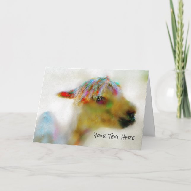 Tarjeta Peludo de rainbow dreadlocks de la Alpaca (Anverso)