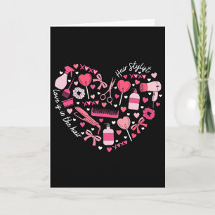 Tarjeta Peluquero Día de San Valentín Corazón Peluquera Co