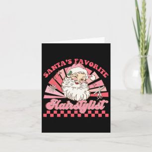 Tarjeta Peluquero Navidad Santa Claus Vintage Xmas Pelo