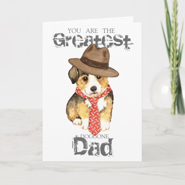 Tarjeta Pembroke Welsh Corgi Dad (Anverso)