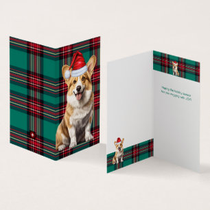 Tarjeta Pembroke Welsh Corgi Perro Holiday Plantado