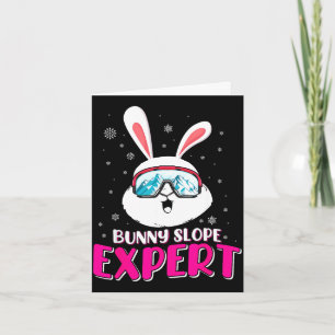 Tarjeta Pendiente de conejos esquiando expertas mujeres pi