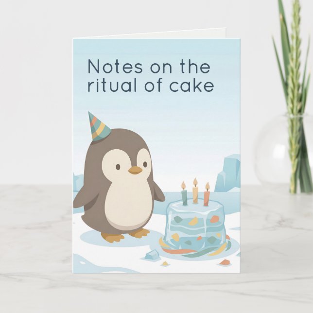 Tarjeta Penguin Birthday | Dry Humour Custom Birthday (Anverso)