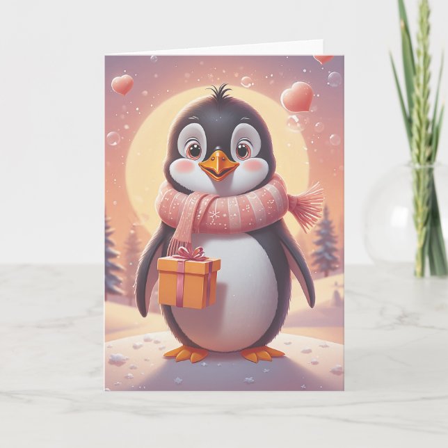 Tarjeta Penguin Birthday Serenade (Anverso)