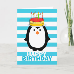 Tarjeta Penguin de cumpleaños