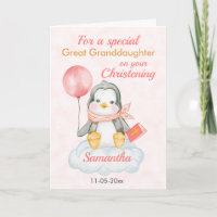 Tarjeta Penguin de la Gran Nieta de Crianza Cuta