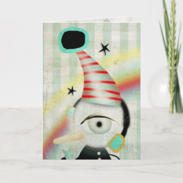 Tarjeta Penguin del polo norte del invierno