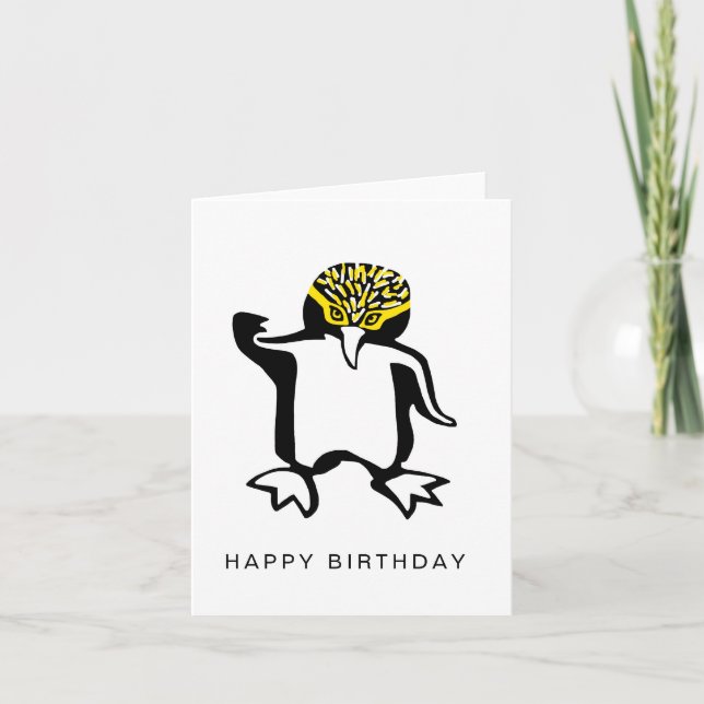 Tarjeta PENGUIN dibujado a mano - Vida silvestre - Natural (Anverso)