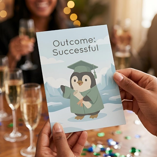 Tarjeta Penguin Graduate | Outcome Successful Dry Humour (Lifestyle Shot)