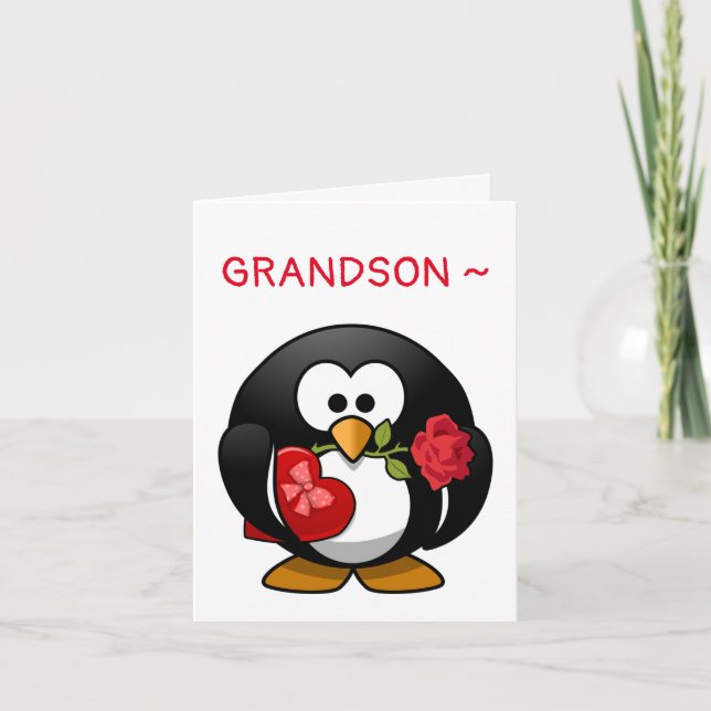 TARJETA PENGUIN GRANDSON VALENTINE (Anverso)