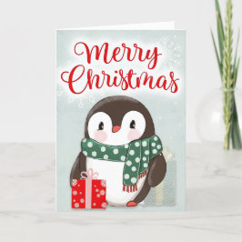 Tarjeta Penguin para navidades
