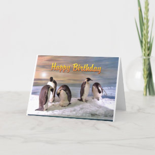 Tarjeta Penguin Photo Happy Birday Card