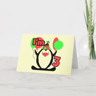 Tarjeta Penguin: Tengo 3 camisetas de cumpleaños y regalos