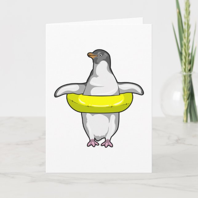 Tarjeta Penguin with Swim ring (Anverso)