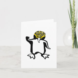 Tarjeta PENGUINA de ojos amarillos - Gráfico animal en pel